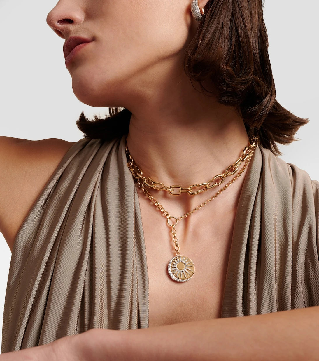 FoundRae - Balance 18kt gold chain necklace with diamonds
