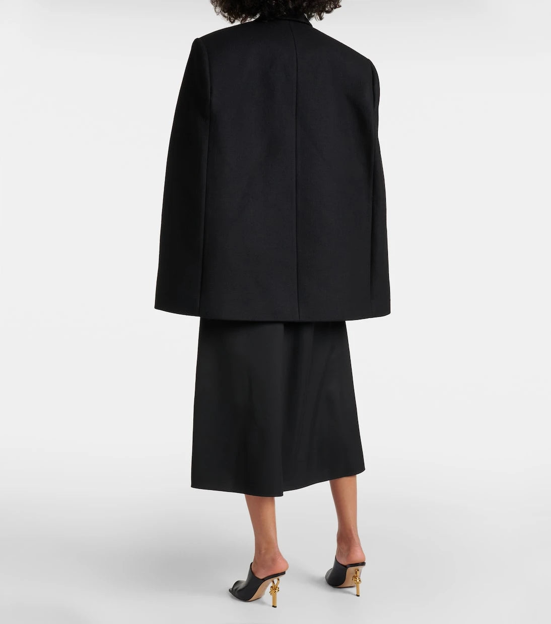 Wardrobe.NYC - Double-breasted cropped virgin wool cape