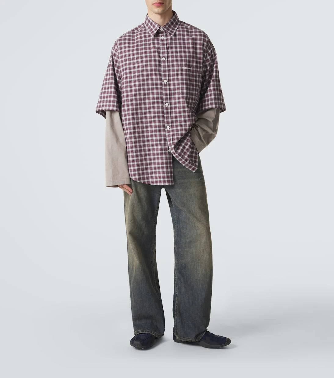 Balenciaga - Layered checked cotton shirt