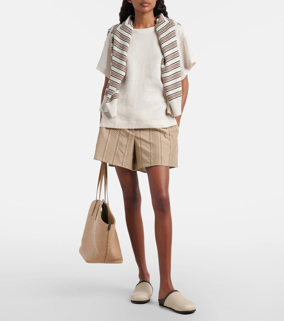 Brunello Cucinelli - Oversized linen T-shirt
