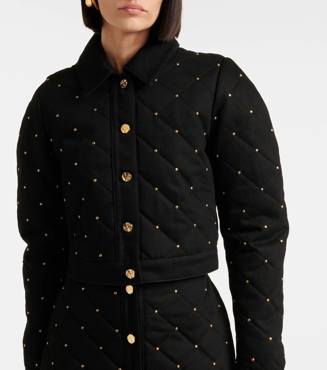 Nina Ricci - Embellished cropped denim jacket