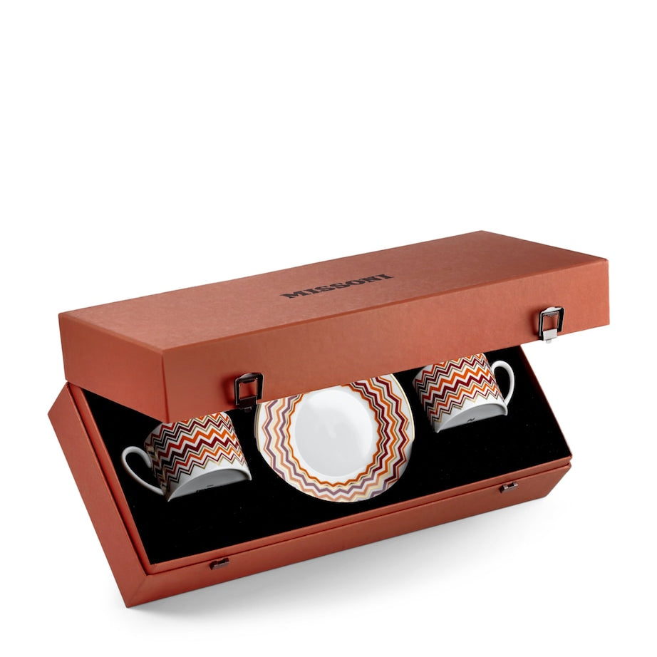 Missoni Home Porcelain Zigzag Coffee Cups and Saucers (Set of 2)