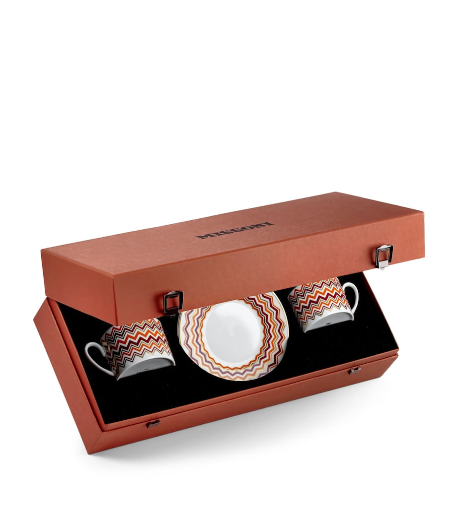 Missoni Home Porcelain Zigzag Coffee Cups and Saucers (Set of 2)