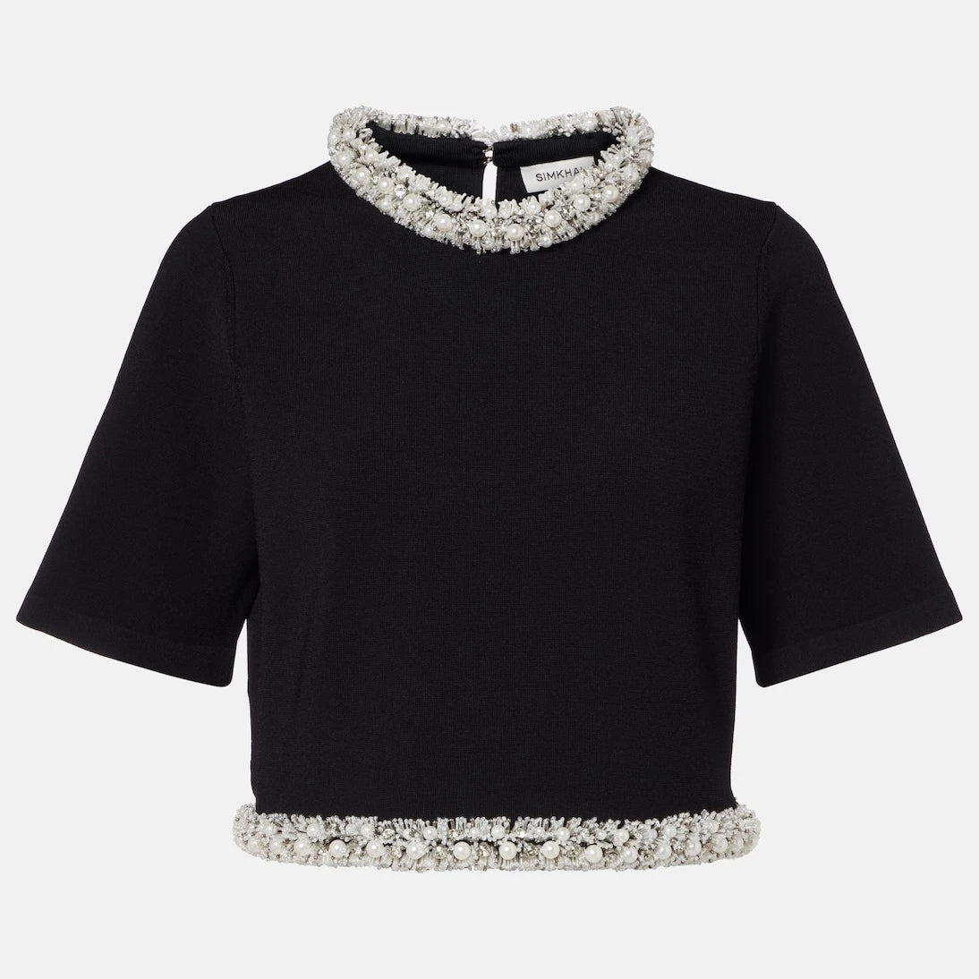 Simkhai - Ozelle embellished knitted crop top