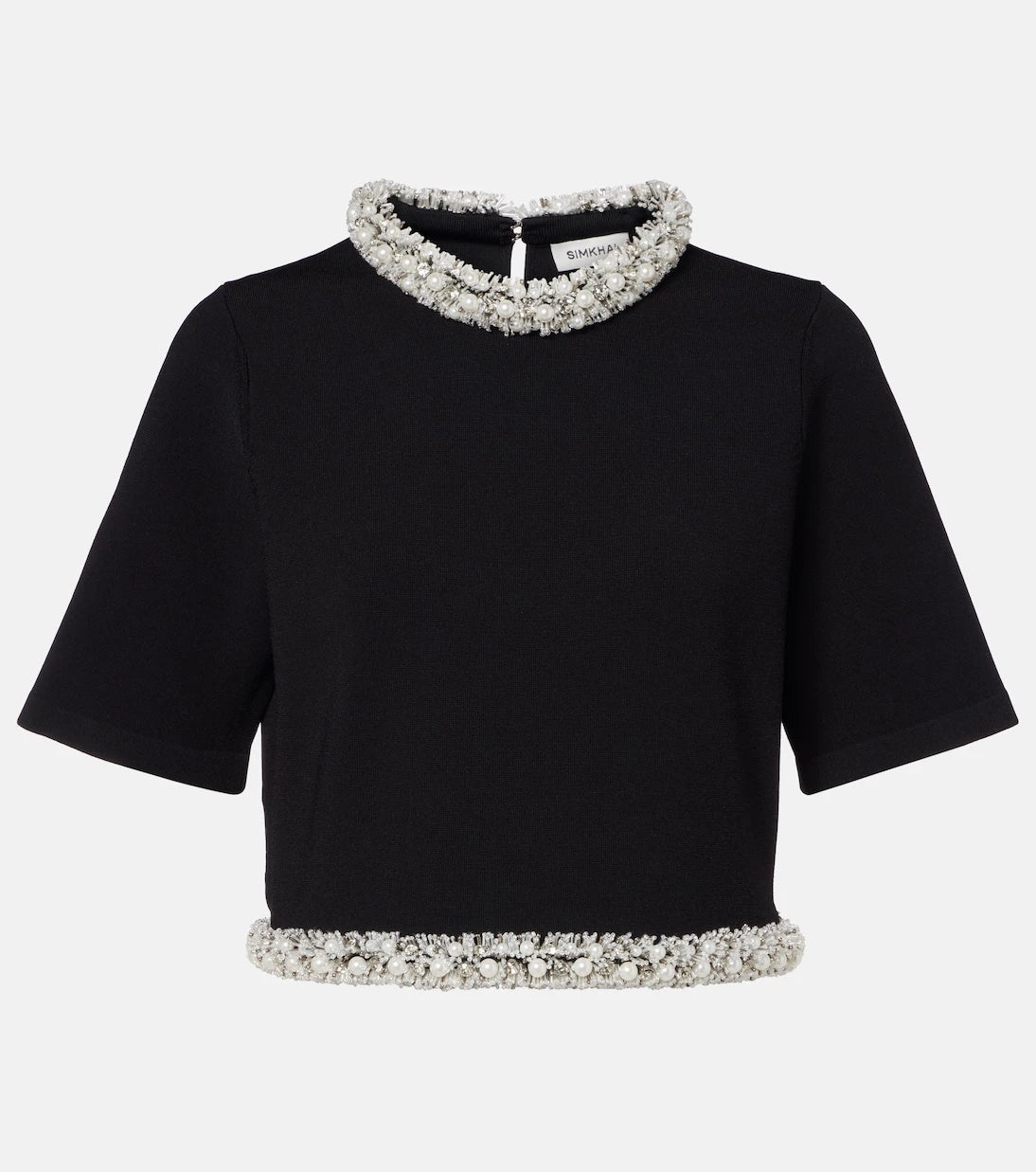 Simkhai - Ozelle embellished knitted crop top