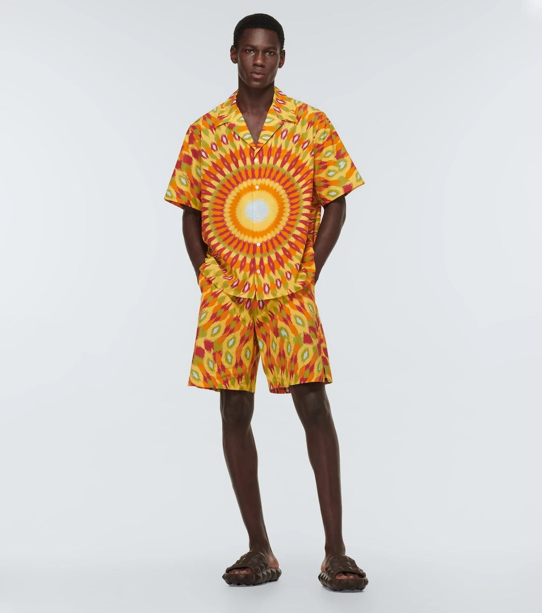 Valentino - Printed silk and cotton Bermuda shorts