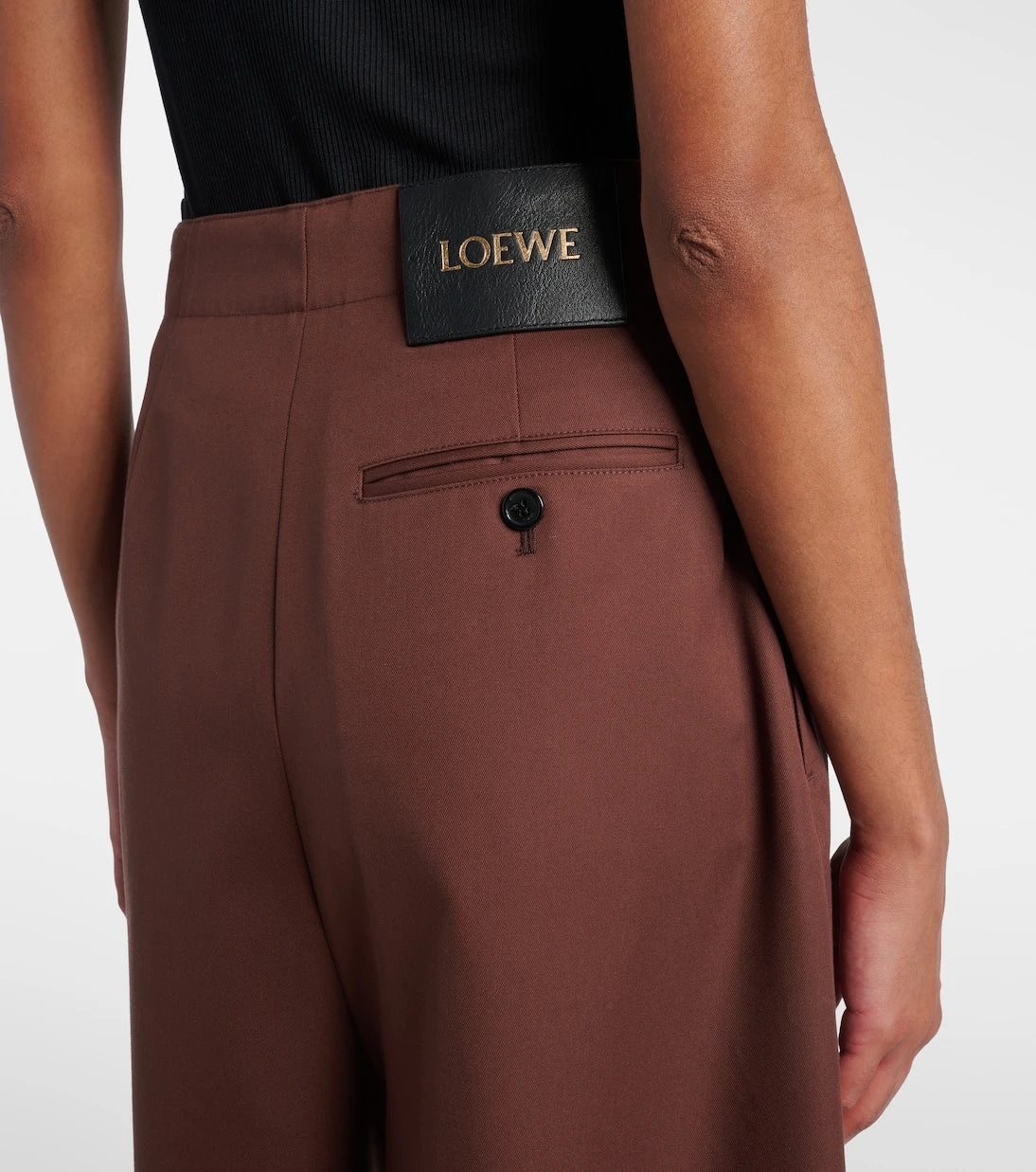Loewe - High-rise cotton and silk culottes