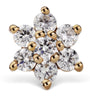 Yellow Gold Diamond Flower Threaded Stud Earring (4.5mm)