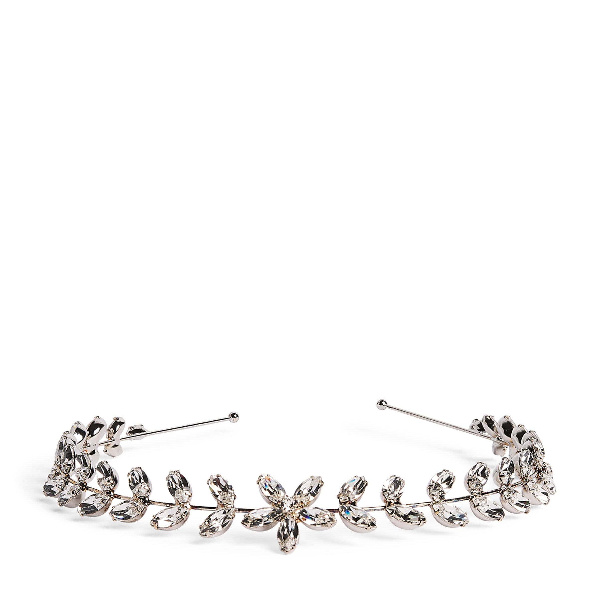 Jennifer Behr Silver Crystal-Embellished Vianca Headband