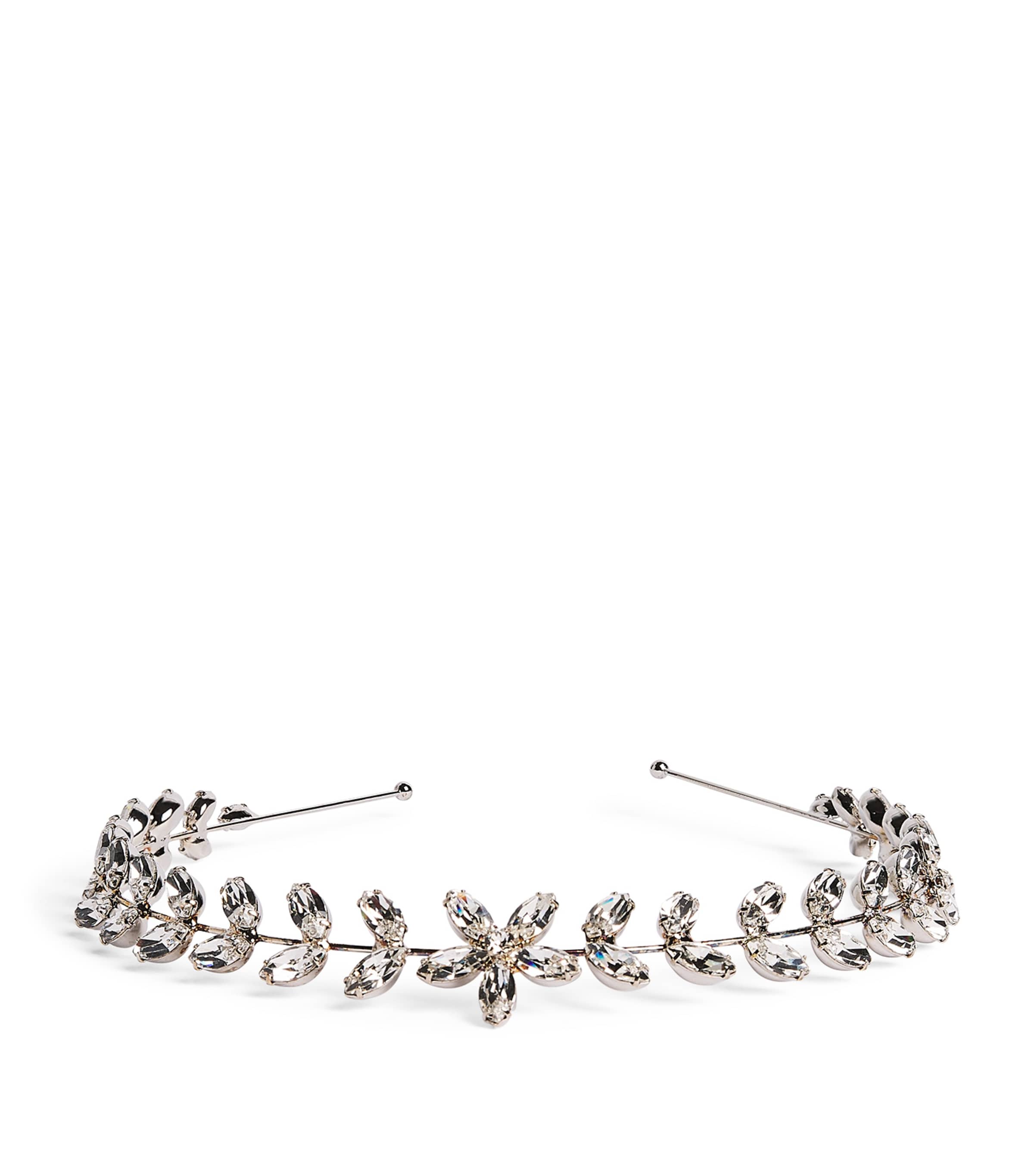 Jennifer Behr Silver Crystal-Embellished Vianca Headband