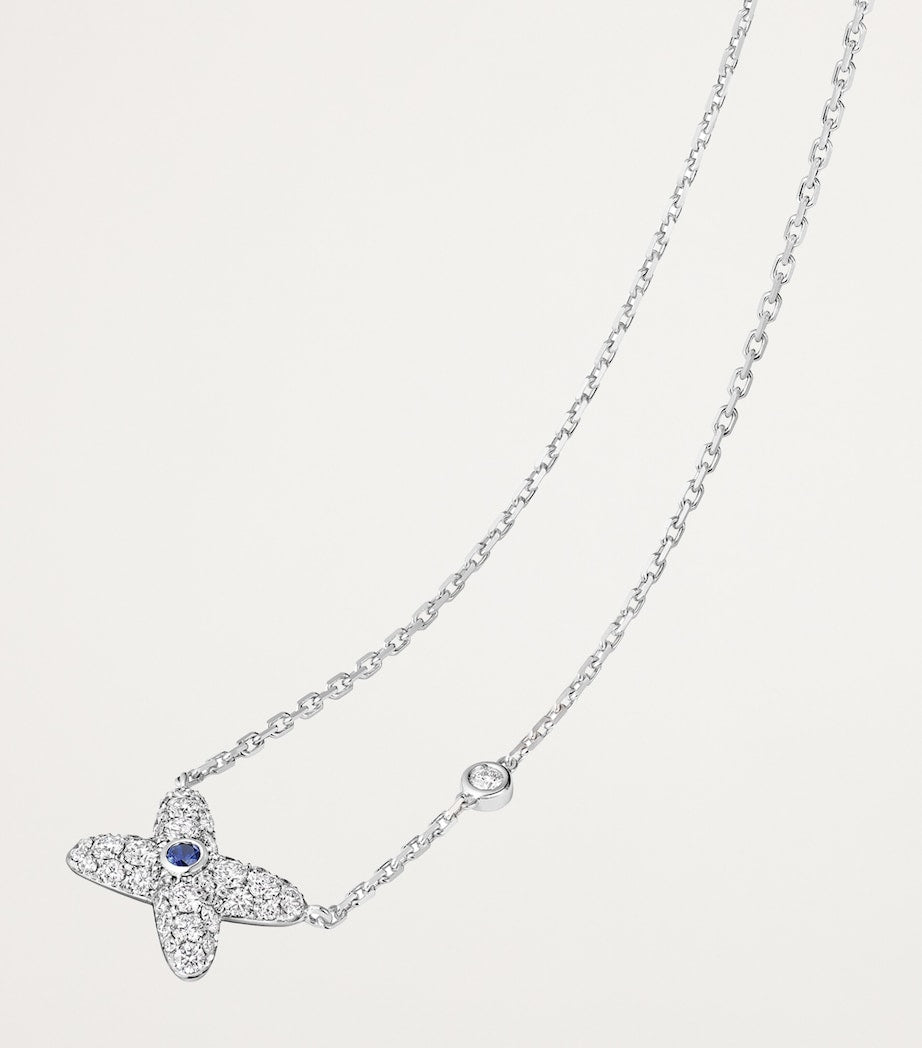 White Gold, Diamond and Sapphire Jeux de Liens Necklace
