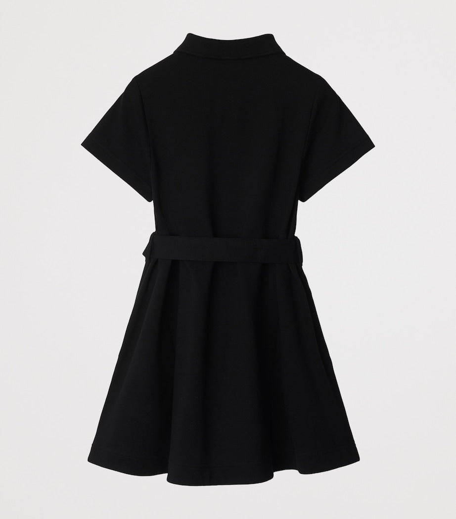 Burberry Kids Black Cotton EKD Polo Dress (3-12 Years)