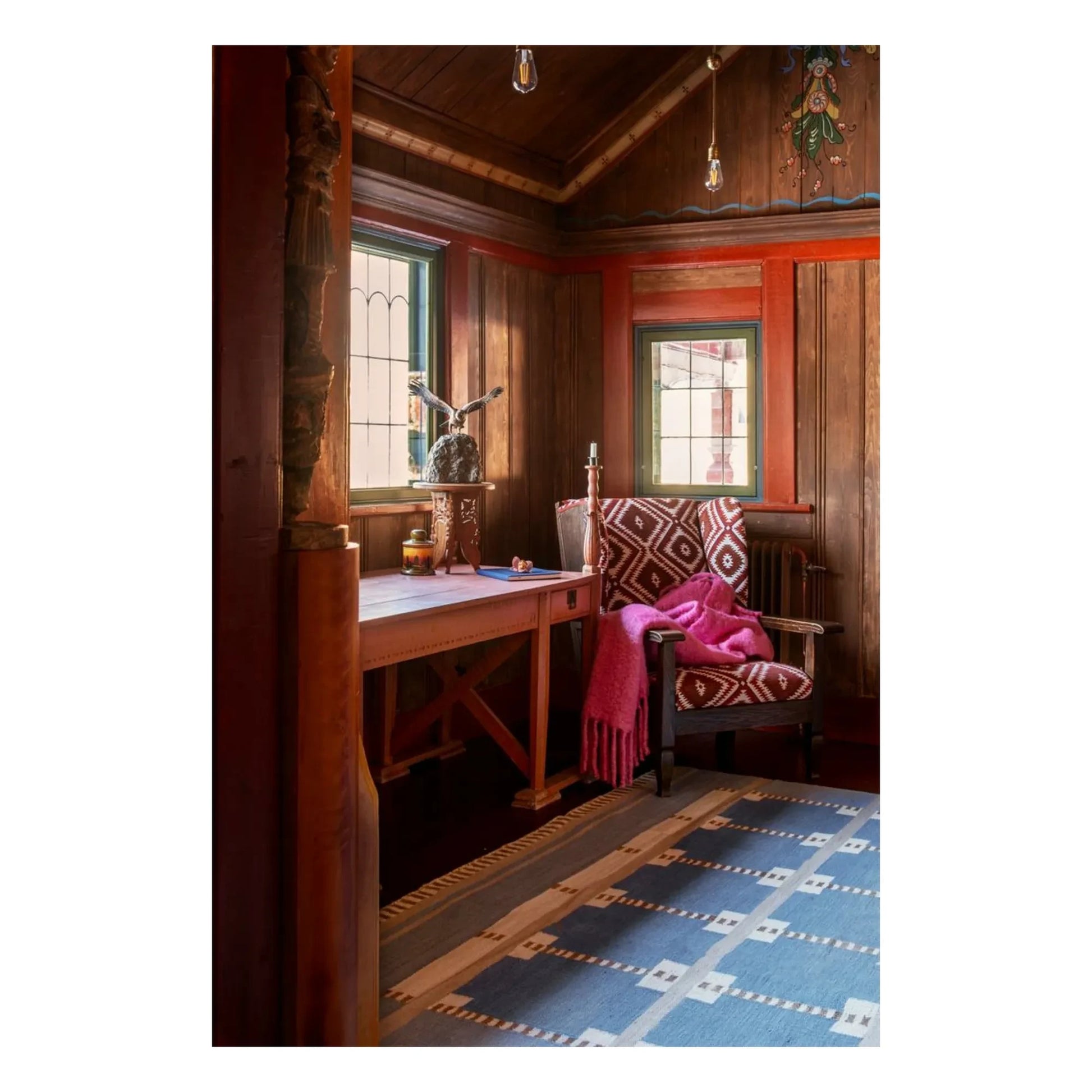 Layered - Röllakan Ruth wool rug | Blue