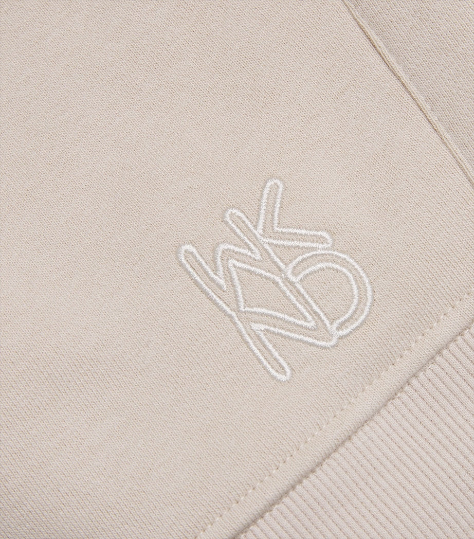 Weekend Max Mara Beige Cotton-Blend Embroidered-Logo Sweatshirt