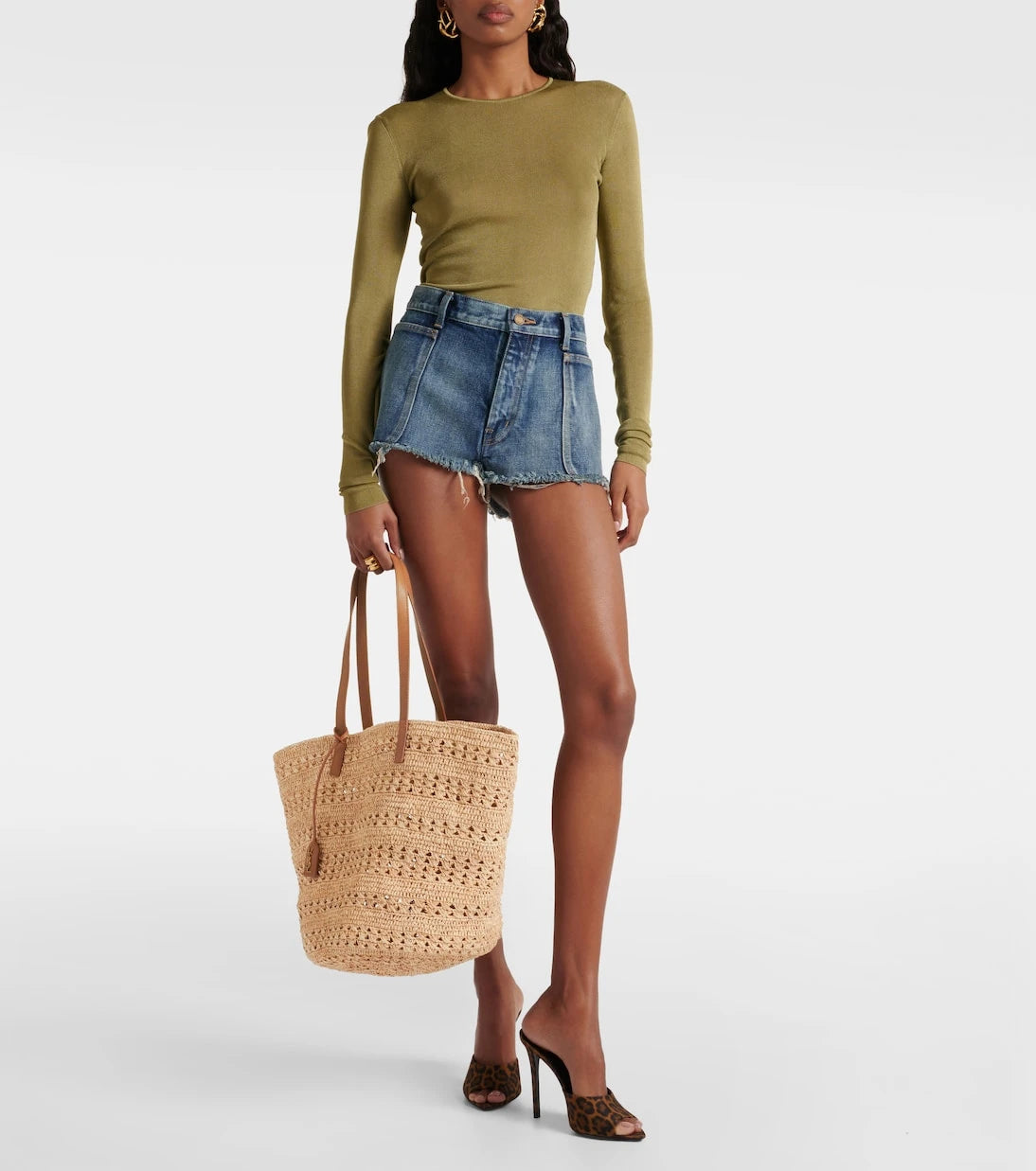 Saint Laurent - Panier Medium raffia basket bag