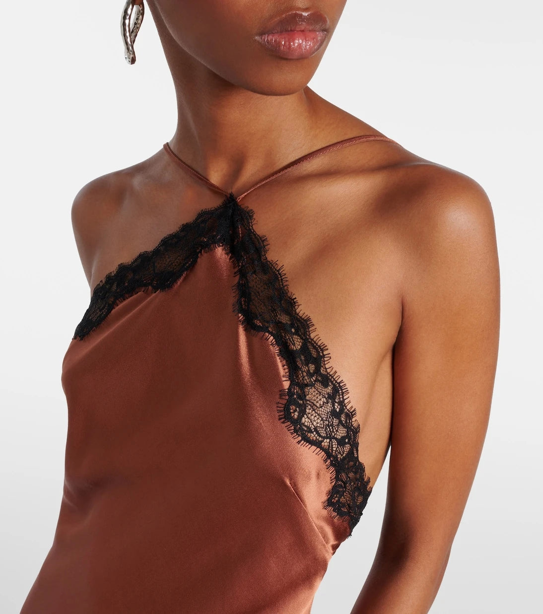 Rixo - Harlan lace-trimmed satin midi dress