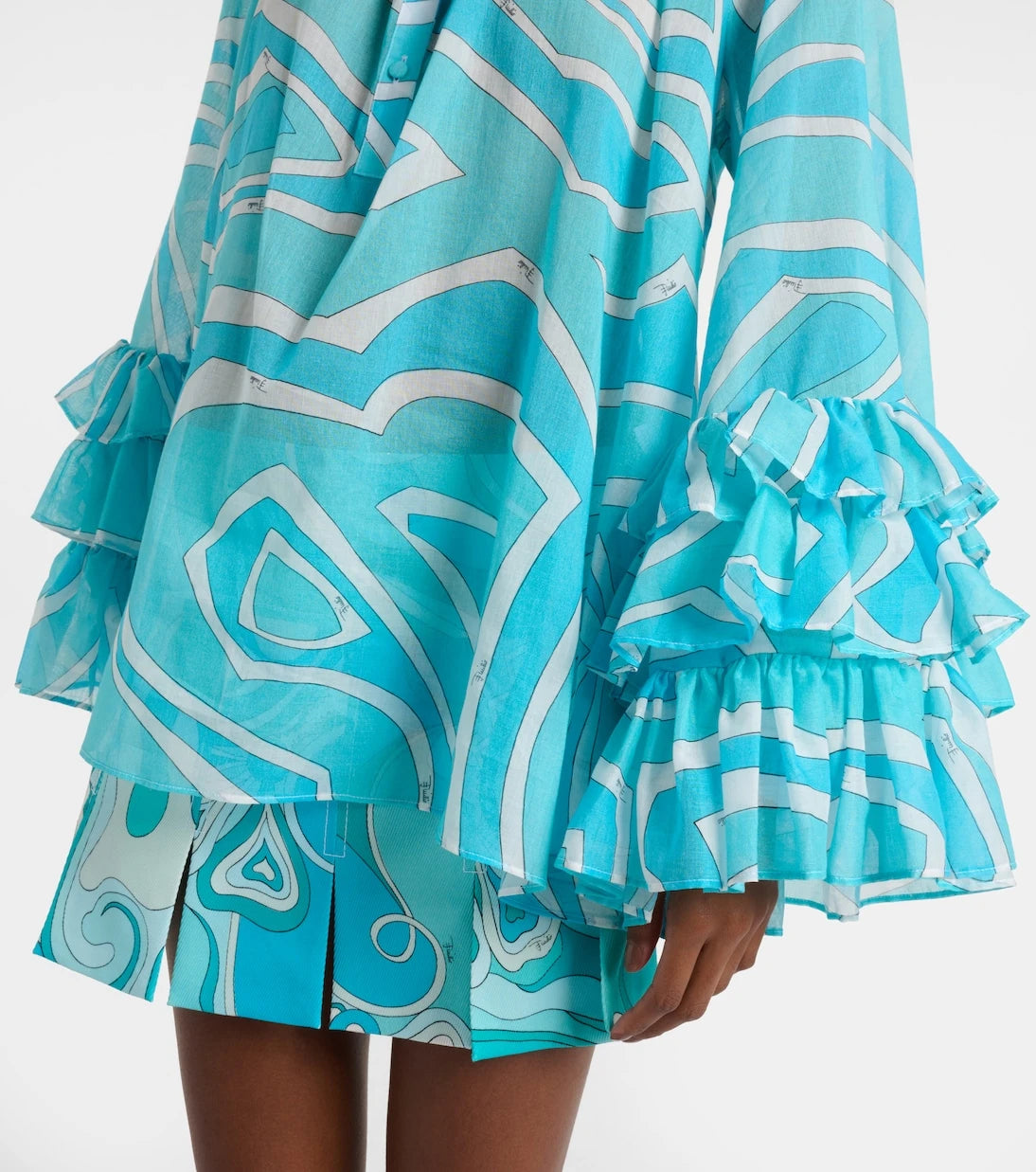 Pucci - Marmo ruffled cotton blouse