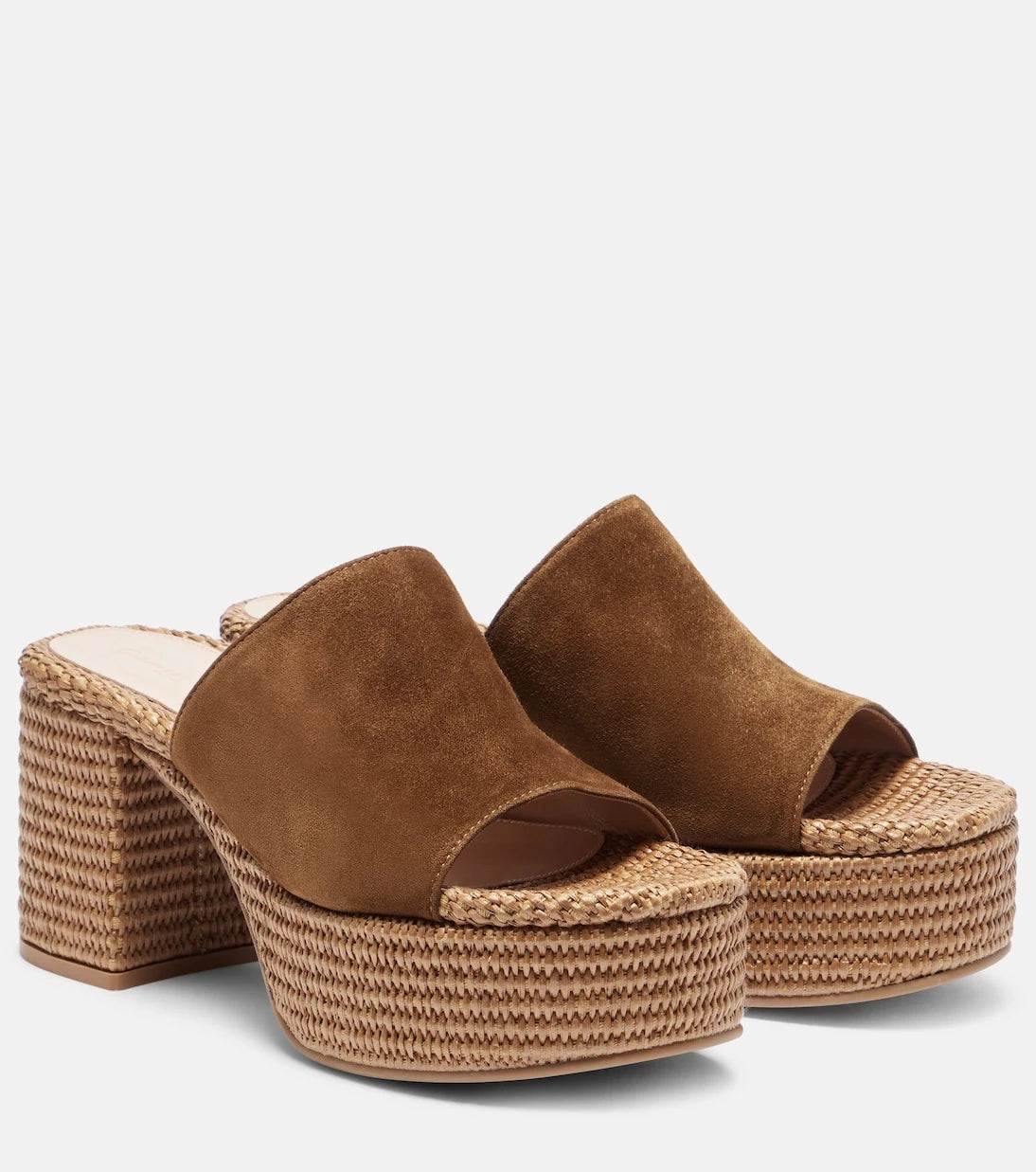 Gianvito Rossi - Suede platform espadrille mules