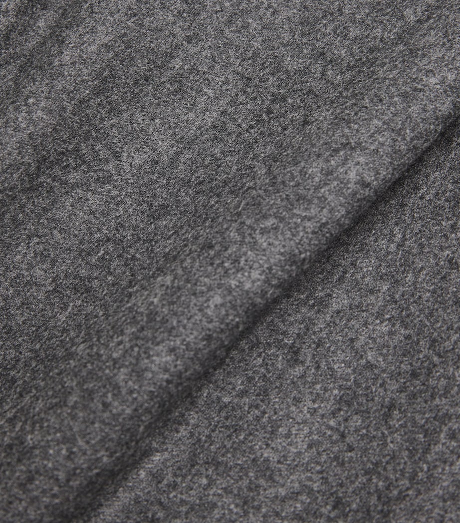 Max Mara Grey Stretch-Wool Flannel Trousers