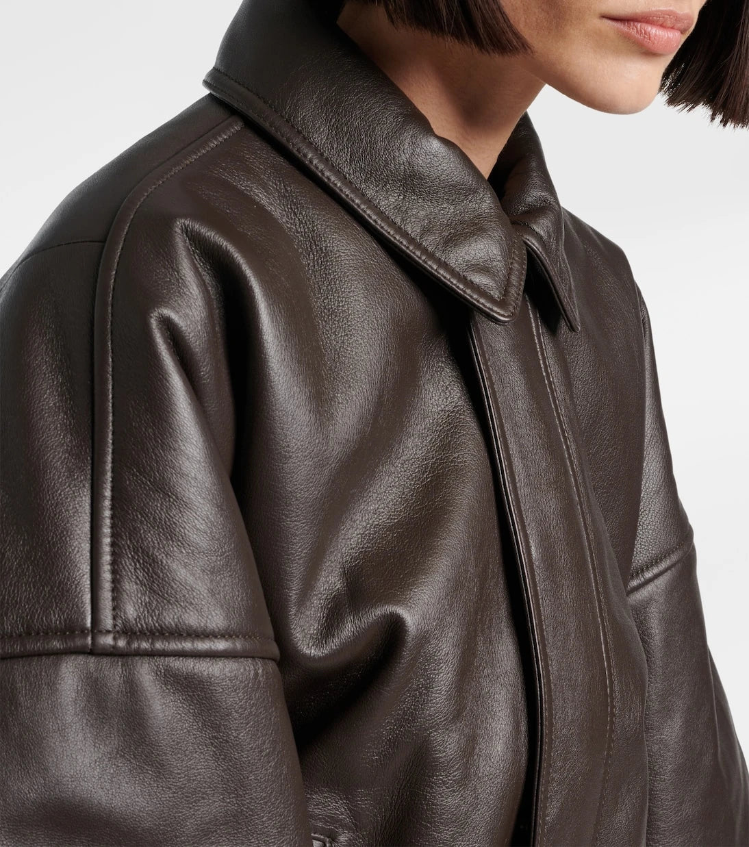 Balenciaga - Round Taxi leather jacket