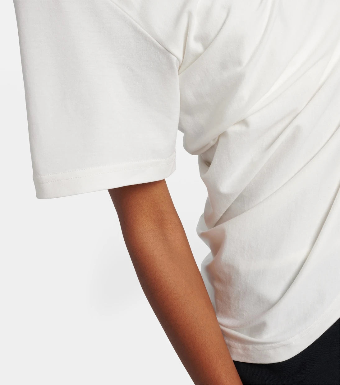Courrèges - Ruched asymmetric cotton jersey T-shirt