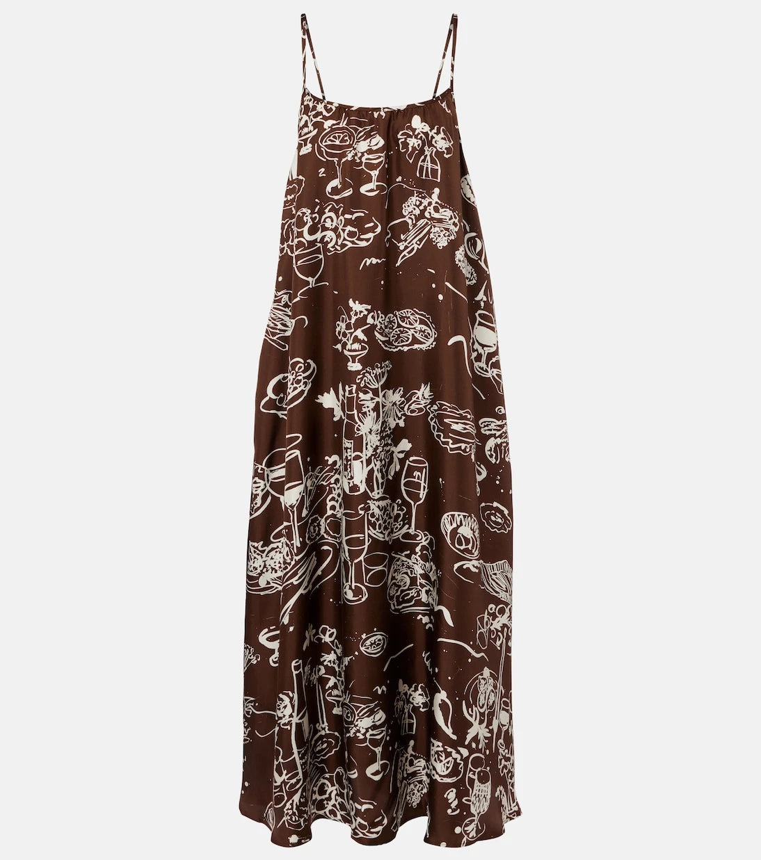 Asceno - Napoli printed silk twill maxi dress