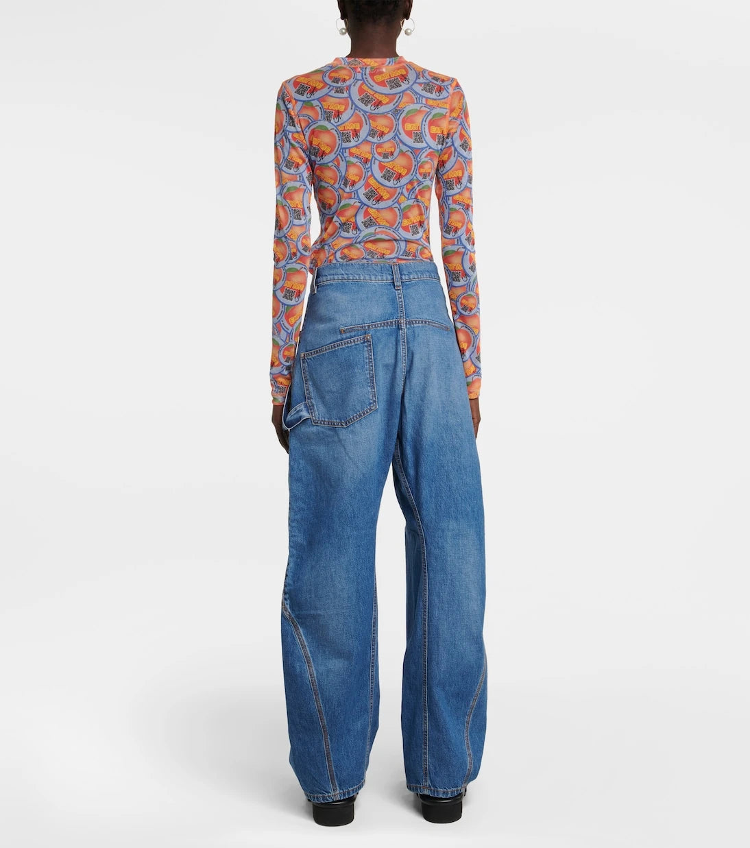 JW Anderson - Twisted embroidered wide-leg jeans