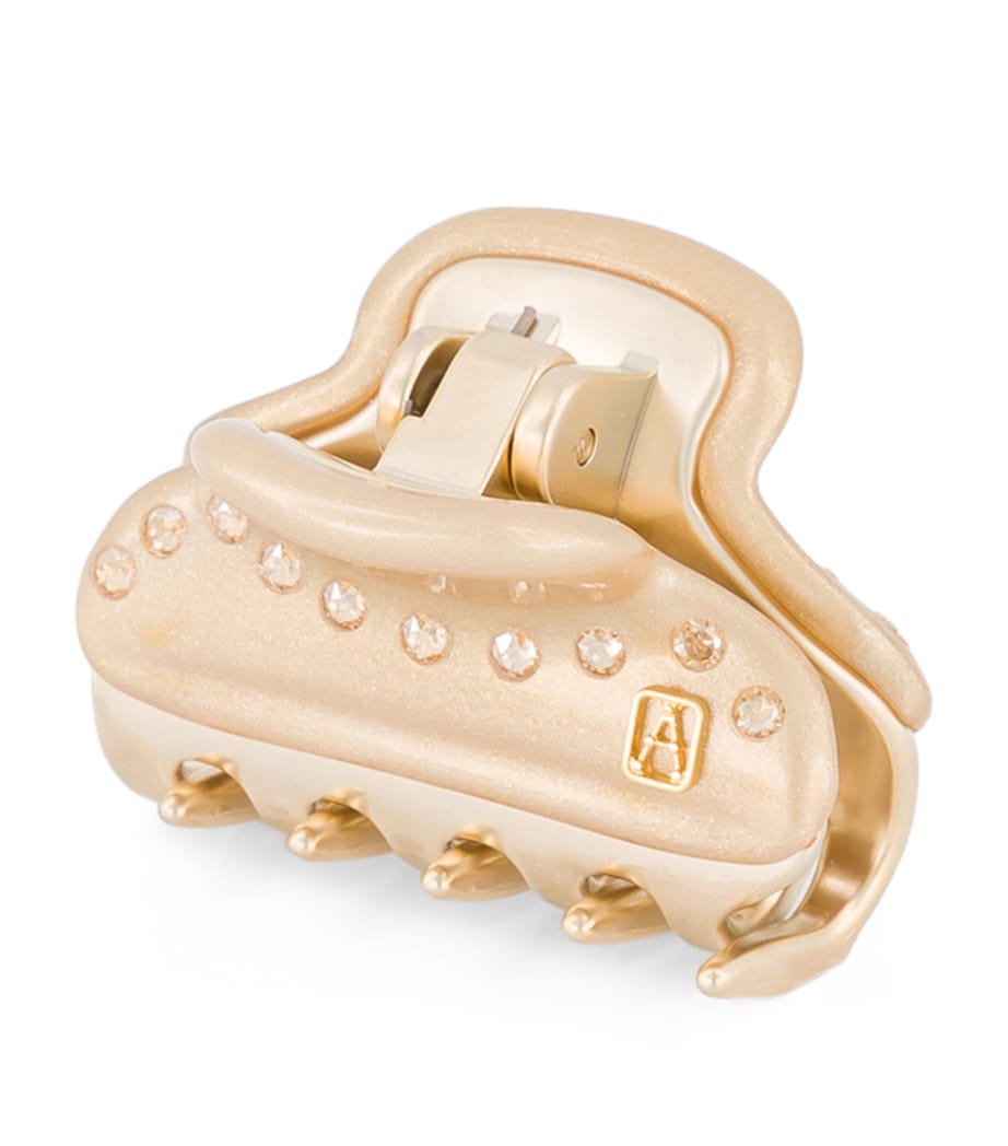 Gold-Plated Crystal-Embellished Claw Hair Clip