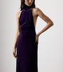 Stretch Velvet Tatum Evening Dress AUBERGINE