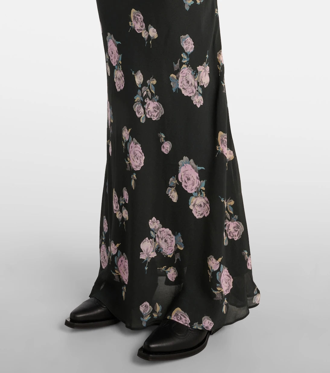 Ganni - Floral crêpe maxi skirt