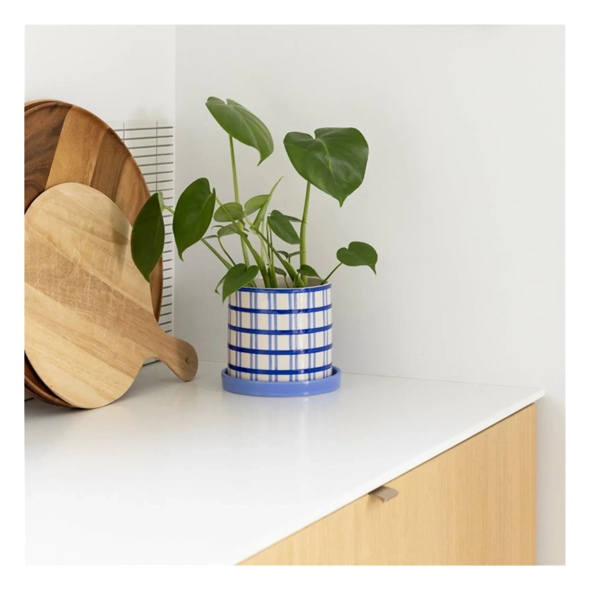 &Klevering - Clash Grid planter | Blue