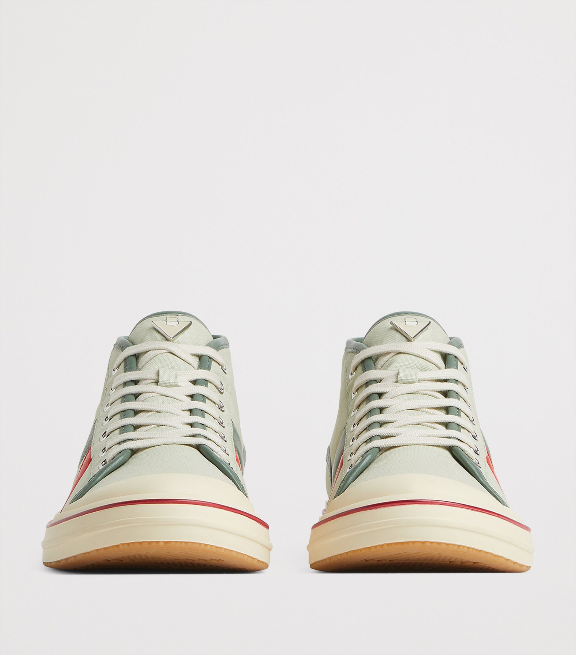 Bottega Veneta Green Canvas Leather-Trim Eliot Sneakers