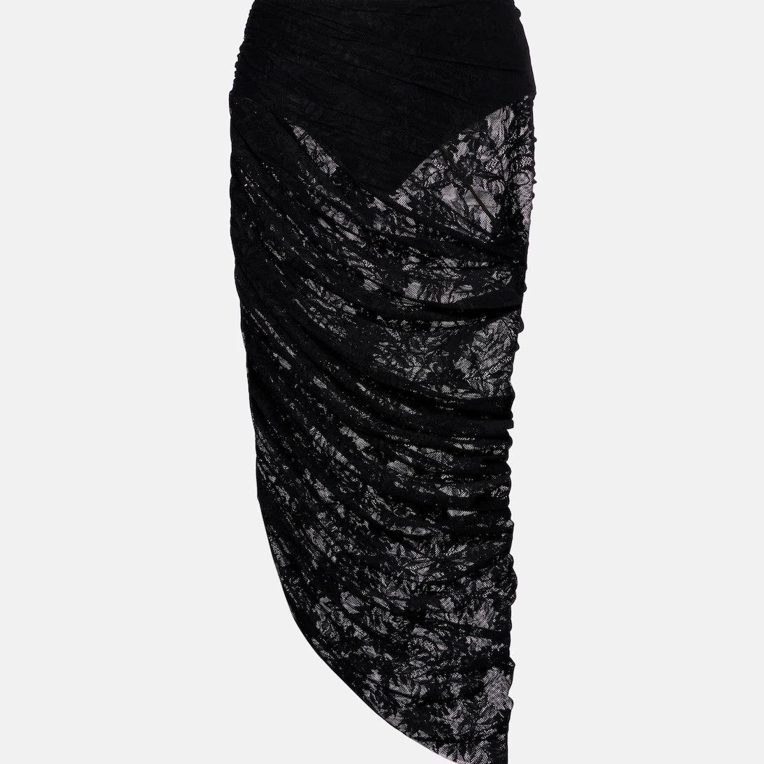 Norma Kamali - Diana asymmetric lace midi skirt