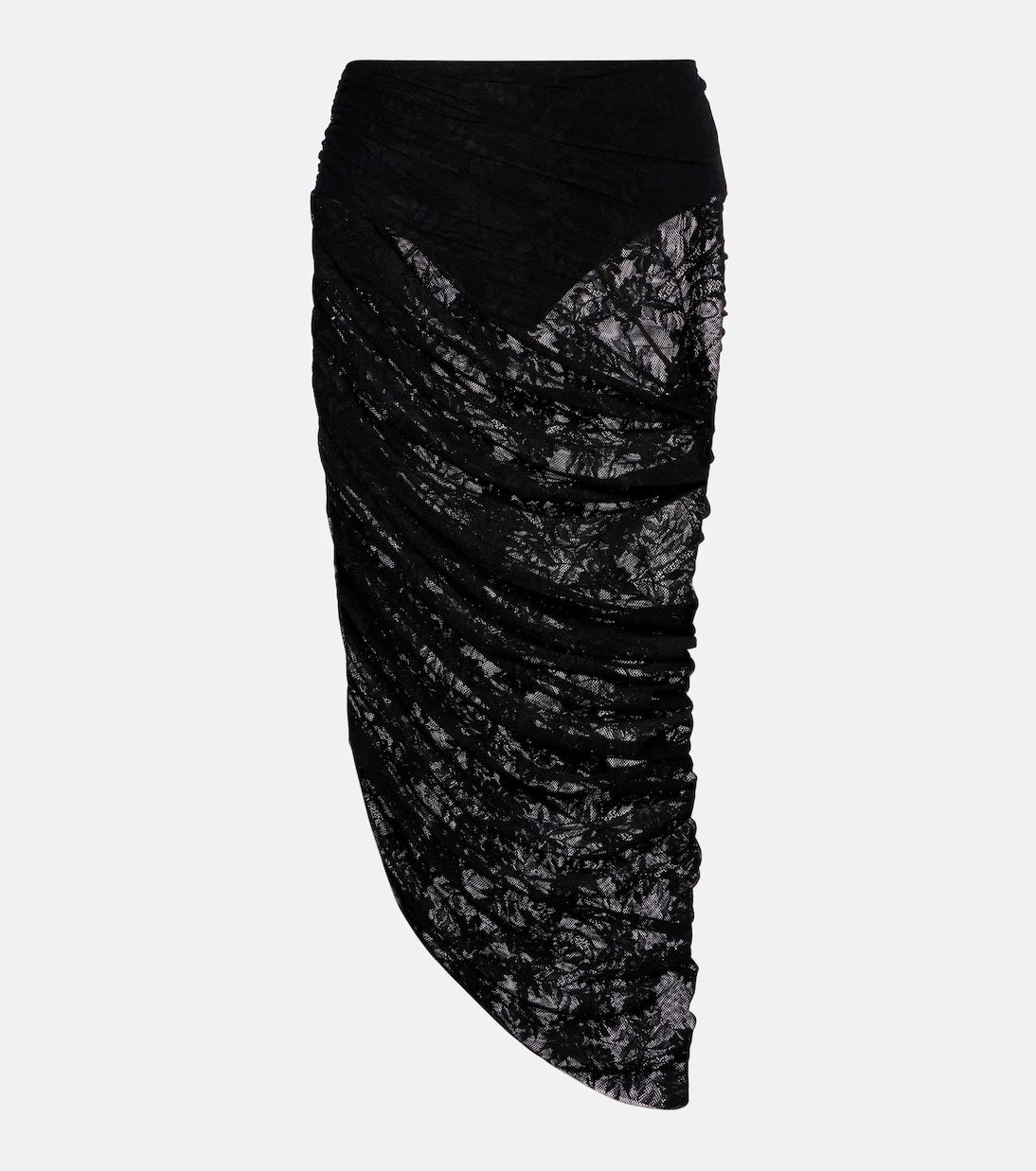 Norma Kamali - Diana asymmetric lace midi skirt