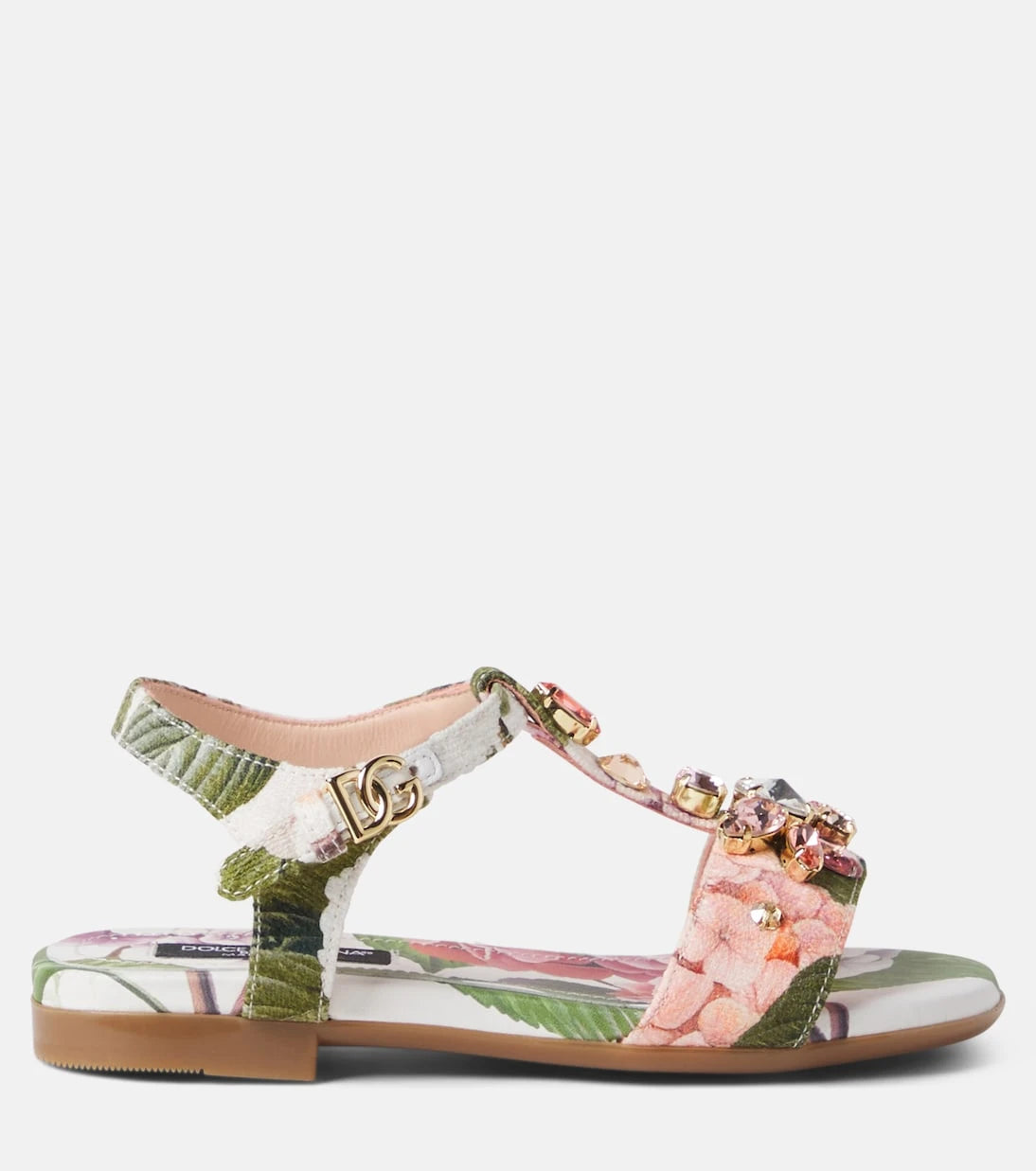 Dolce&Gabbana Kids - Crystal-embellished floral sandals