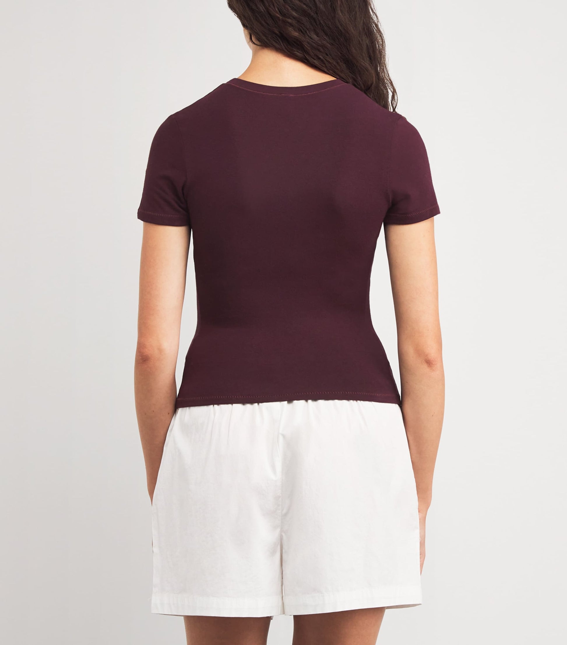 Burgundy Cotton Jersey T-Shirt