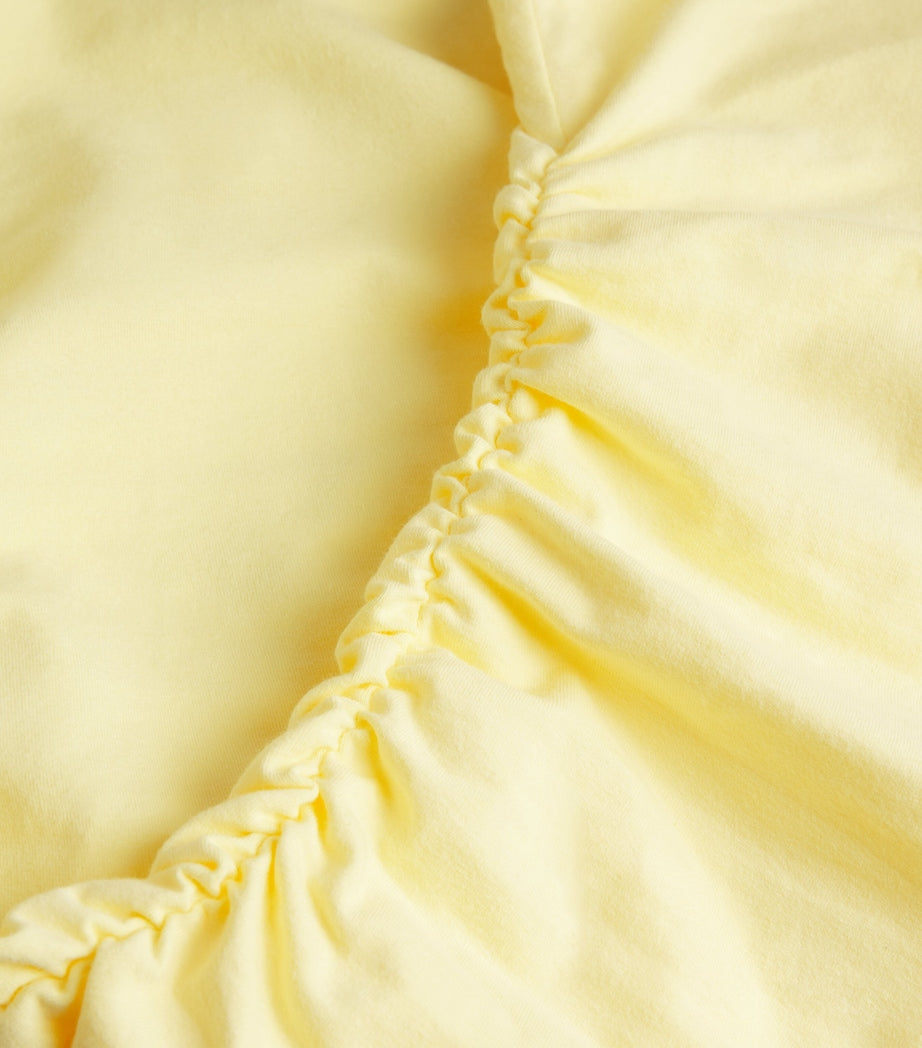 Yellow Jersey High-Neck Mini Dress