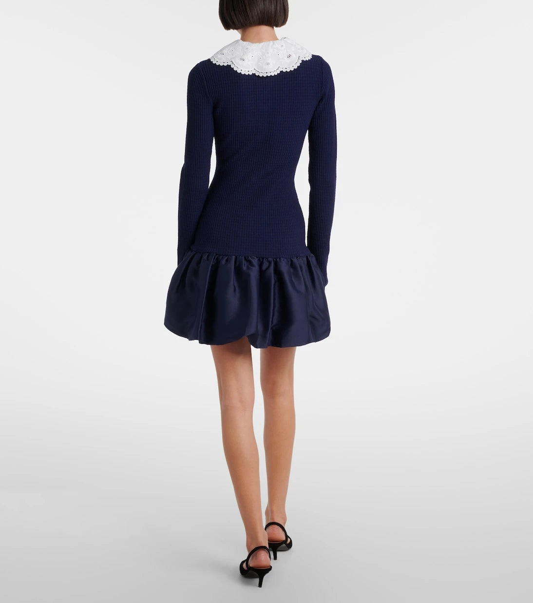 Self-Portrait - Waffle-knit minidress
