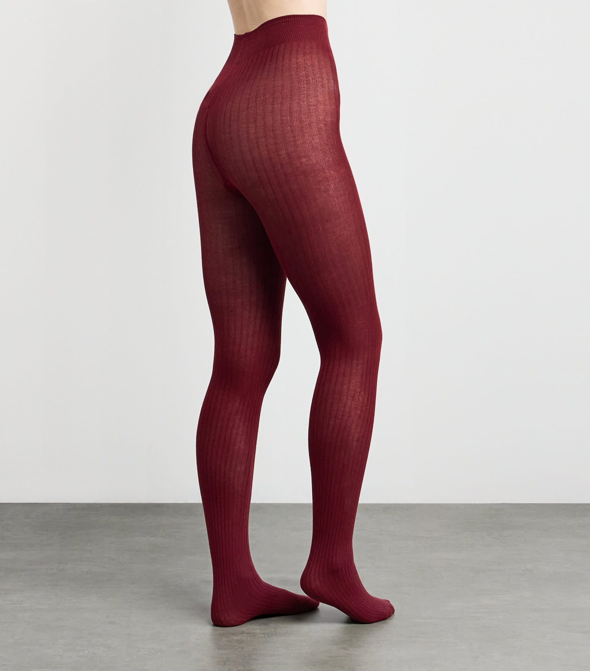Max Mara Pink Rib-Knit Tights
