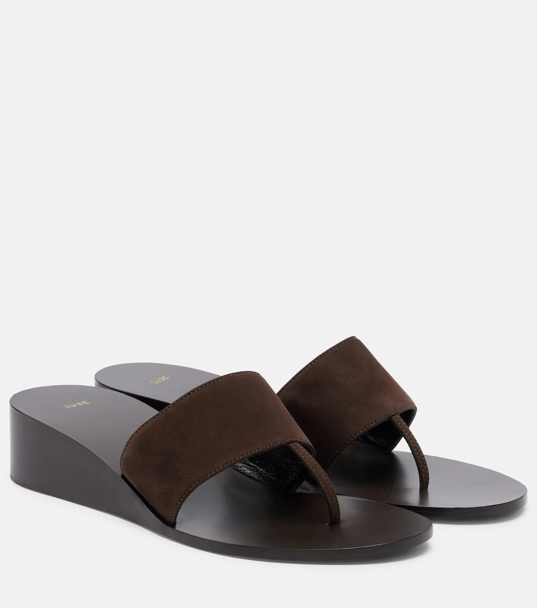 JUDE - Lucille leather wedge thong sandals