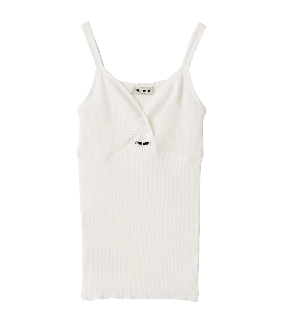 Cotton Knitted Logo Tank Top