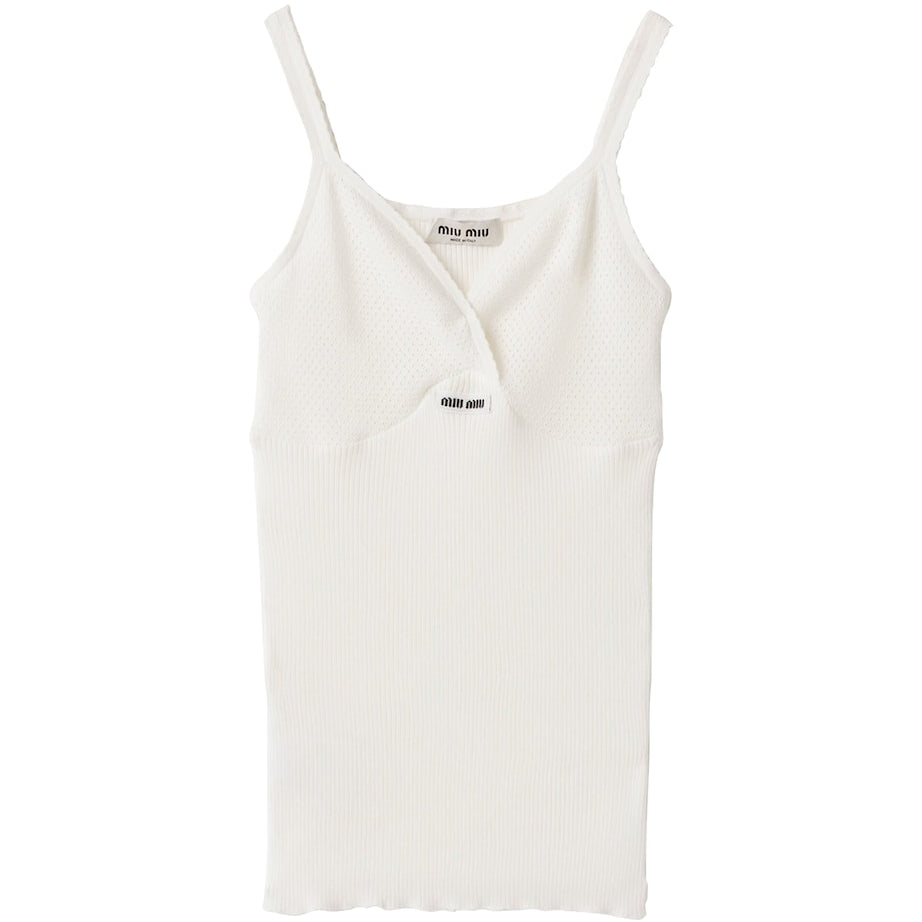 Cotton Knitted Logo Tank Top