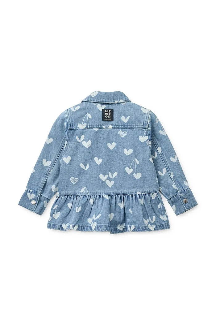 Детско дънково яке Liewood Kenza Printed Denim Overshirt