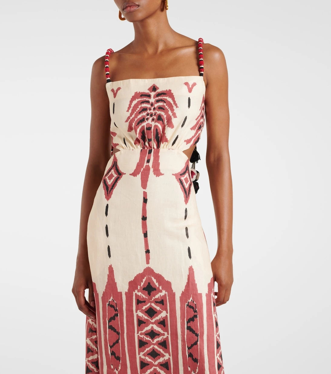 Johanna Ortiz - Embroidered printed linen midi dress