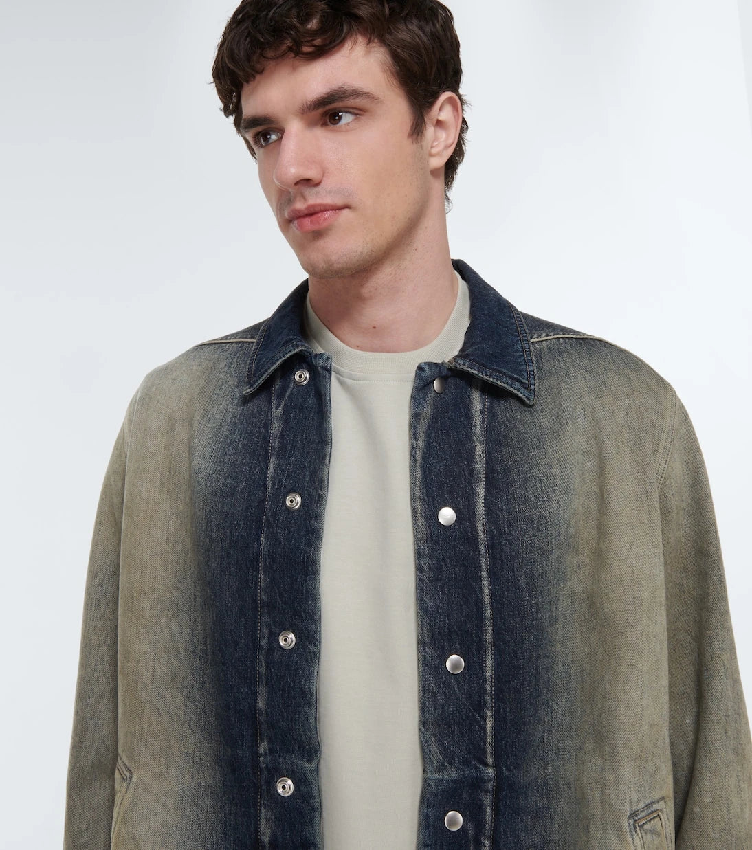 Rick Owens - DRKSHDW faded denim shirt jacket