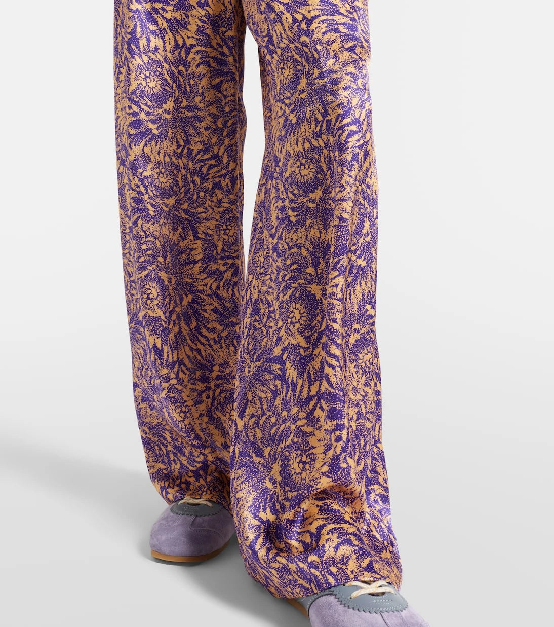 Dries Van Noten - Floral silk satin wide-leg pants