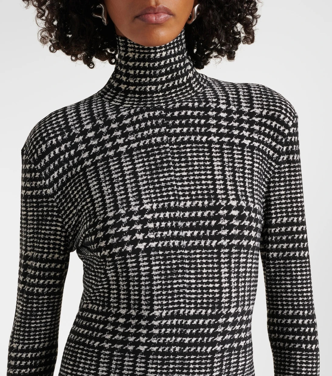 Norma Kamali - Turtleneck plaid jumpsuit