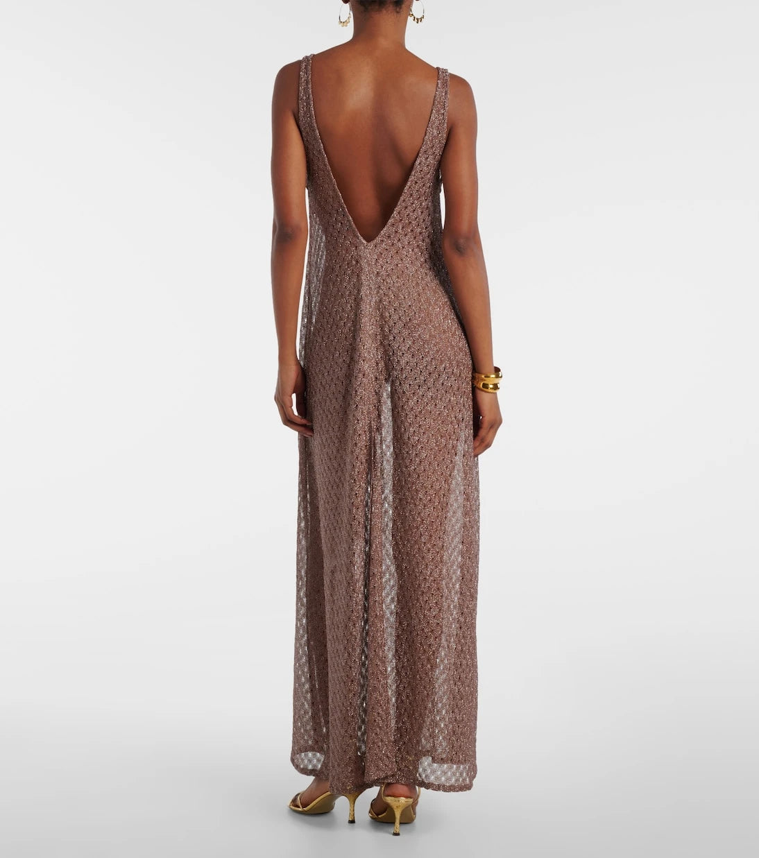 Missoni - Open-knit lamé maxi dress