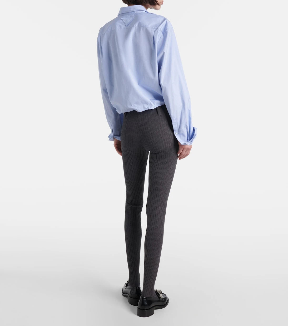 Prada - Ribbed-knit cotton-blend tights