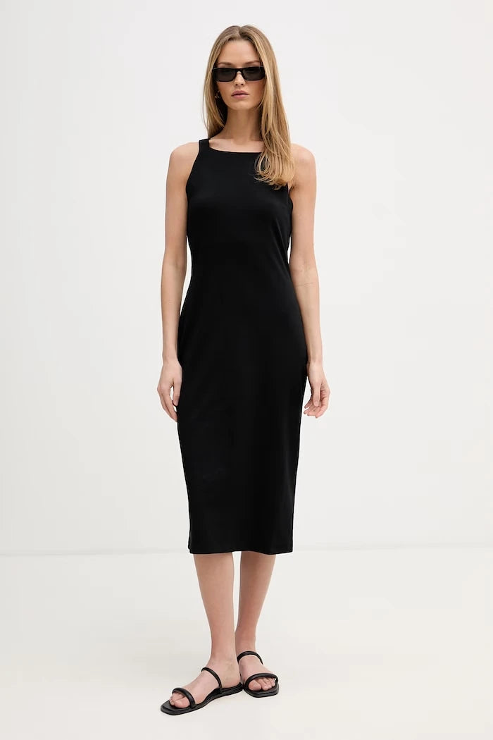 DKNY рокля от памук с еластан